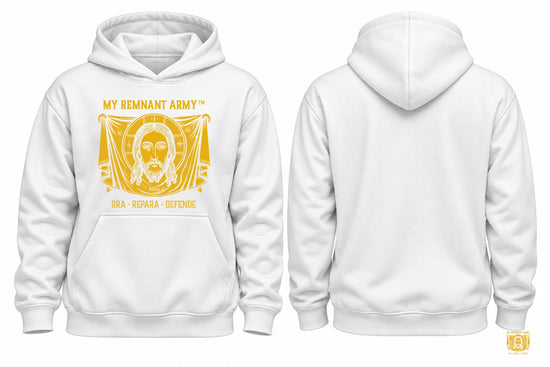 My Remnant Army Holy Face Hoodie — Gold Emblem